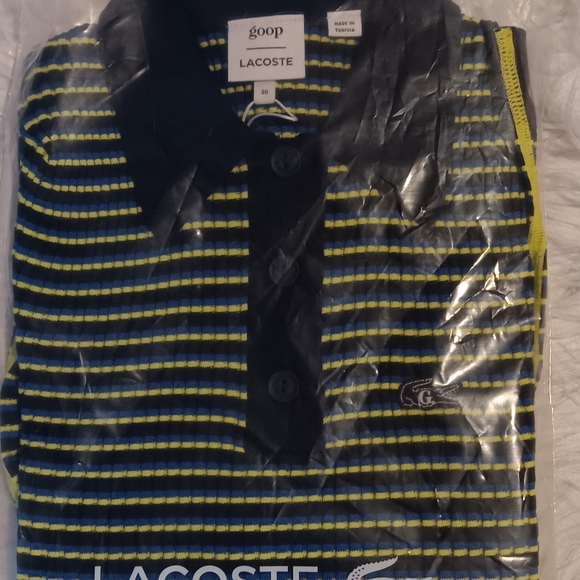 AUTHENTIC LACOSTE X GOOP, WOMEN’S MULTI-COLOR SHORT SLEEVE POLO-SIZE 10 - Picture 10 of 12